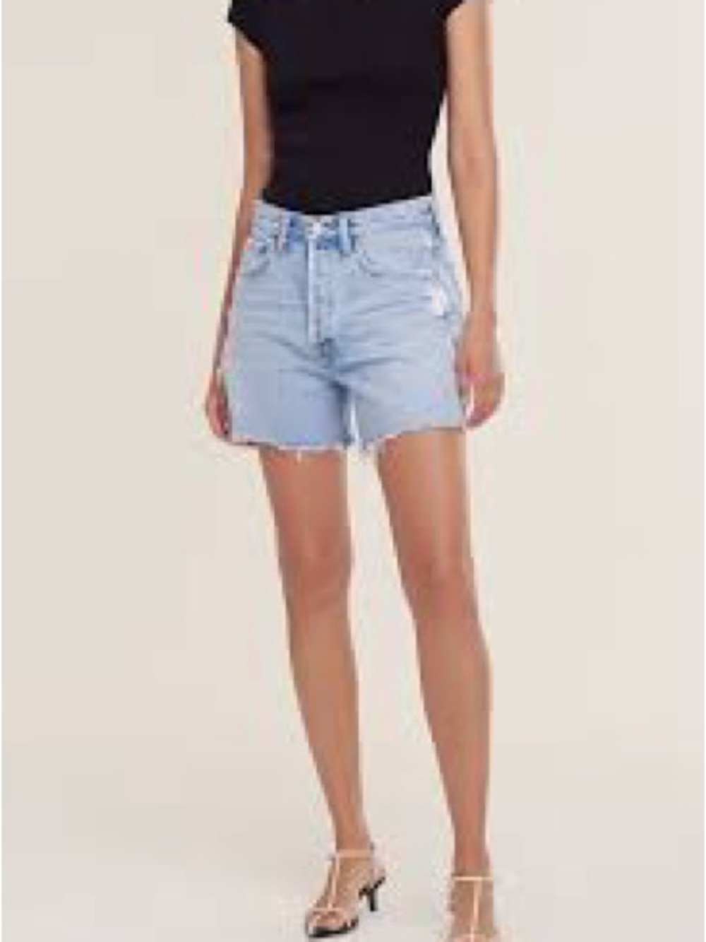 Agolde Parker Long denim shorts